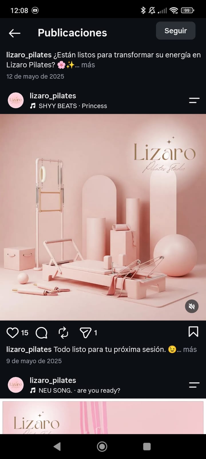 Universo rosa de Pilates con el nombre Lizaro